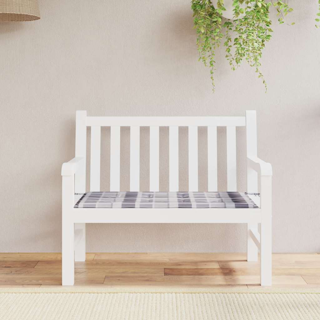 hynde til havebænk 120x50x3 cm oxfordstof ternet grå