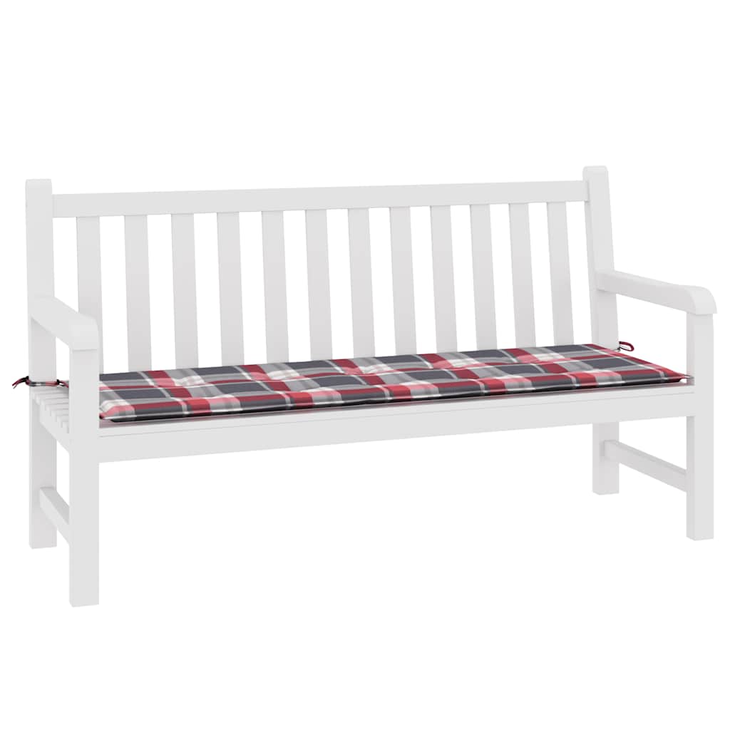 hynde til havebænk 150x50x3 cm oxfordstof ternet rød
