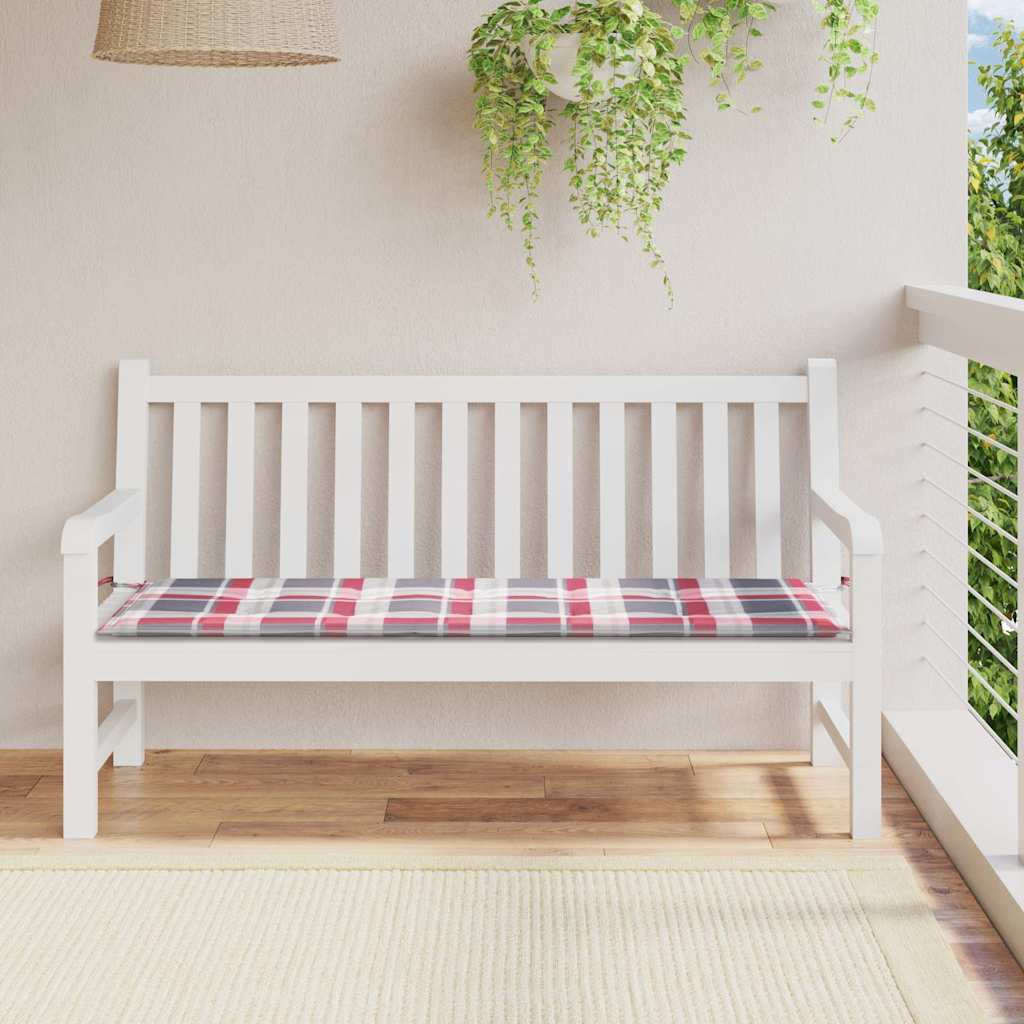 hynde til havebænk 150x50x3 cm oxfordstof ternet rød