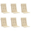 stolehynder m. høj ryg 6 stk. 120x50x3 cm stof beige