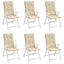 stolehynder m. høj ryg 6 stk. 120x50x3 cm stof beige