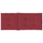 stolehynder m. høj ryg 6 stk. 120x50x3 cm stof vinrød