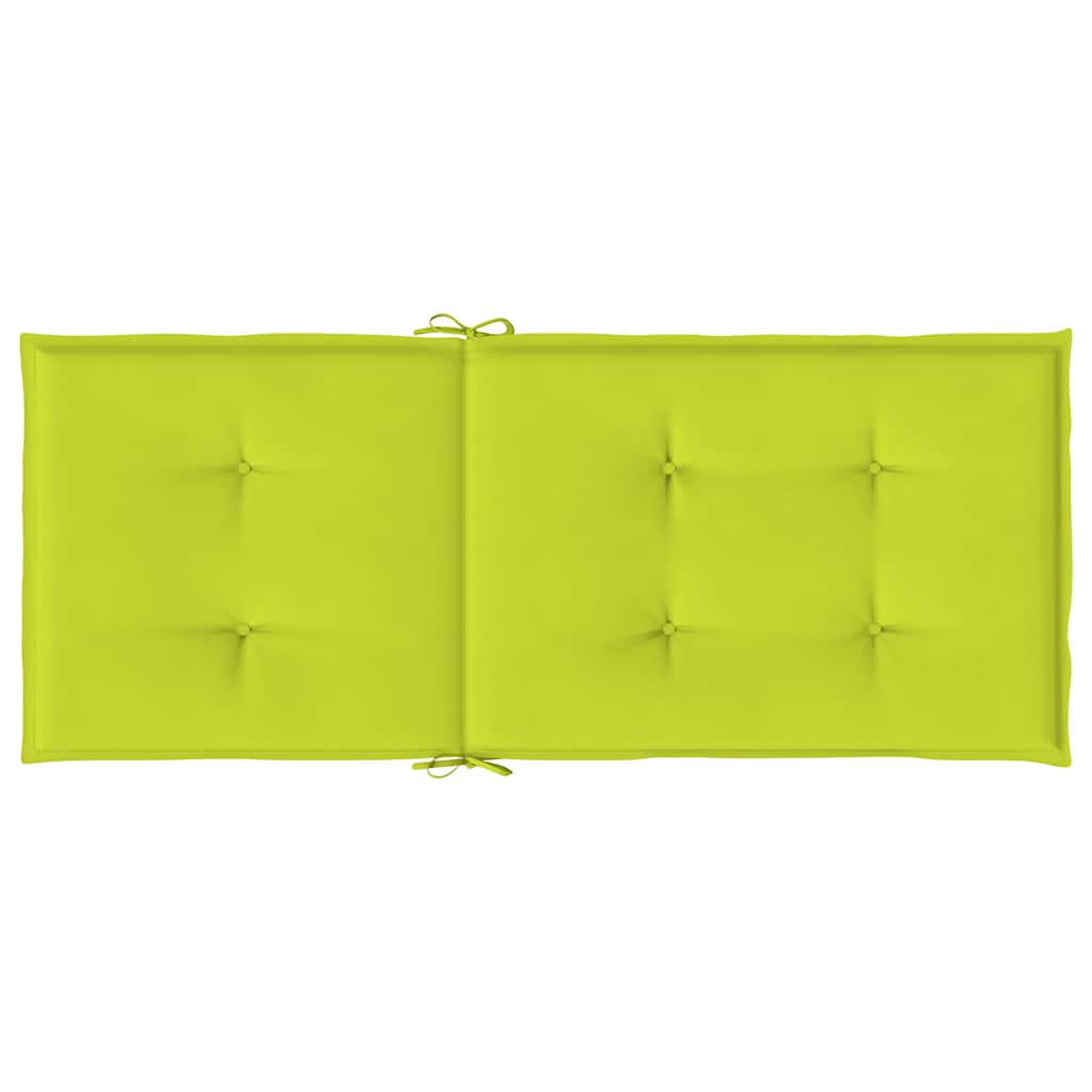 stolehynder m. høj ryg 2 stk. 120x50x3 cm stof lysegrøn