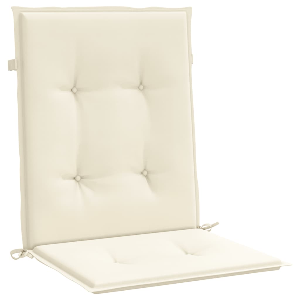 stolehynde m. lav ryg 6 stk. 100x50x3 cm oxfordstof cremefarvet
