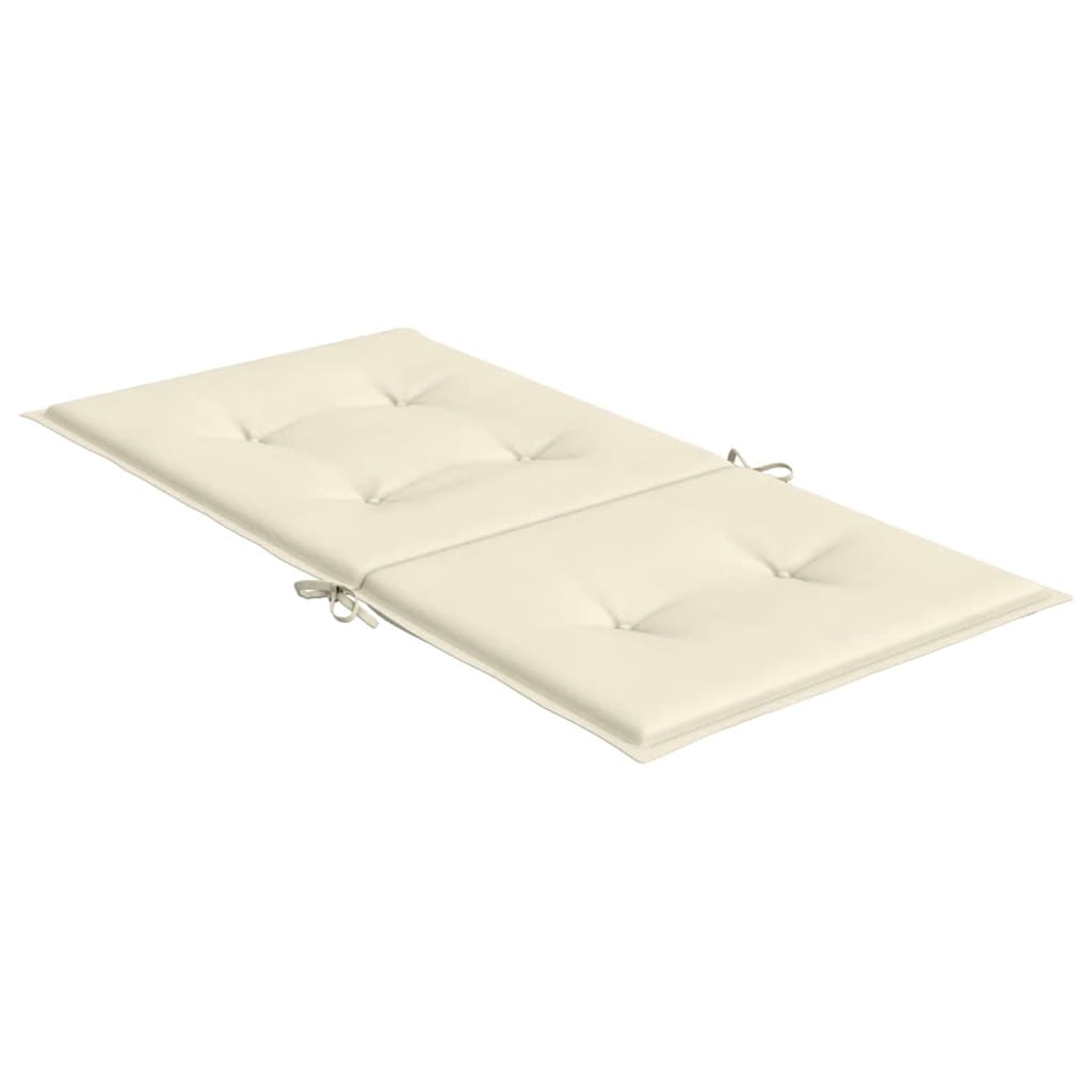 stolehynde m. lav ryg 6 stk. 100x50x3 cm oxfordstof cremefarvet