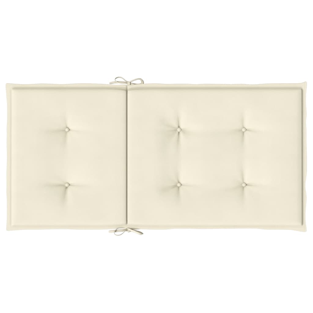 stolehynde m. lav ryg 6 stk. 100x50x3 cm oxfordstof cremefarvet