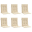 stolehynde m. lav ryg 6 stk. 100x50x3 cm oxfordstof beige