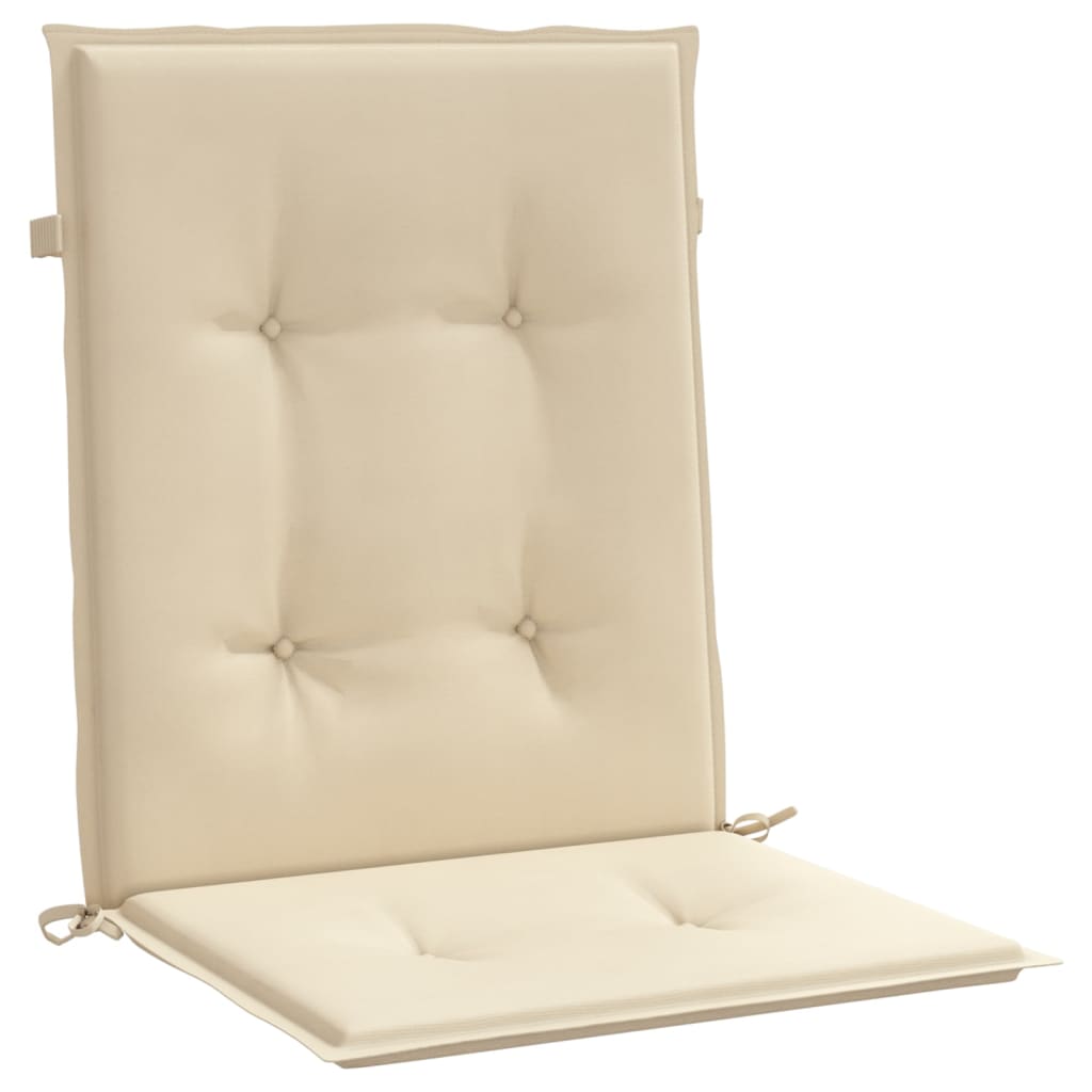 stolehynde m. lav ryg 6 stk. 100x50x3 cm oxfordstof beige