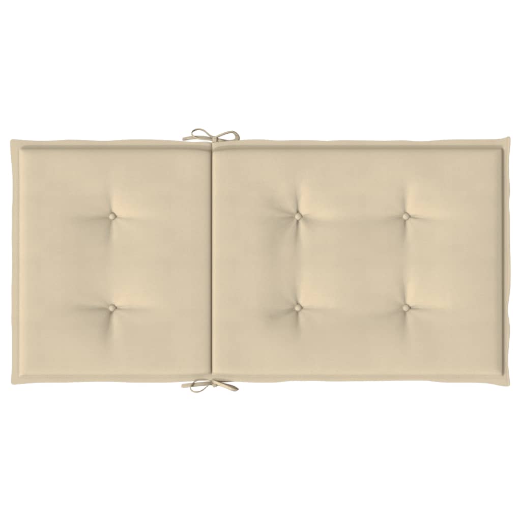 stolehynde m. lav ryg 6 stk. 100x50x3 cm oxfordstof beige