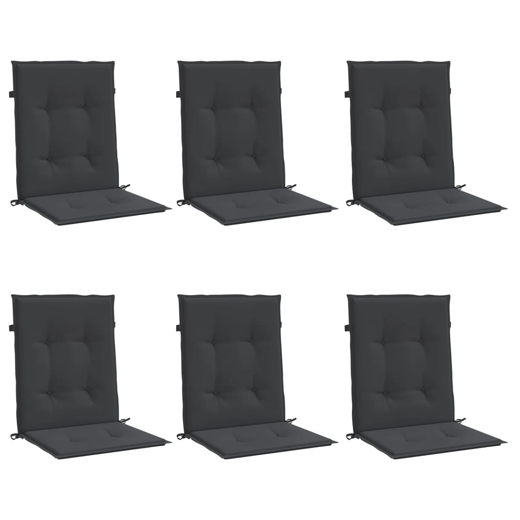 stolehynde m. lav ryg 6 stk. 100x50x3 cm oxfordstof sort