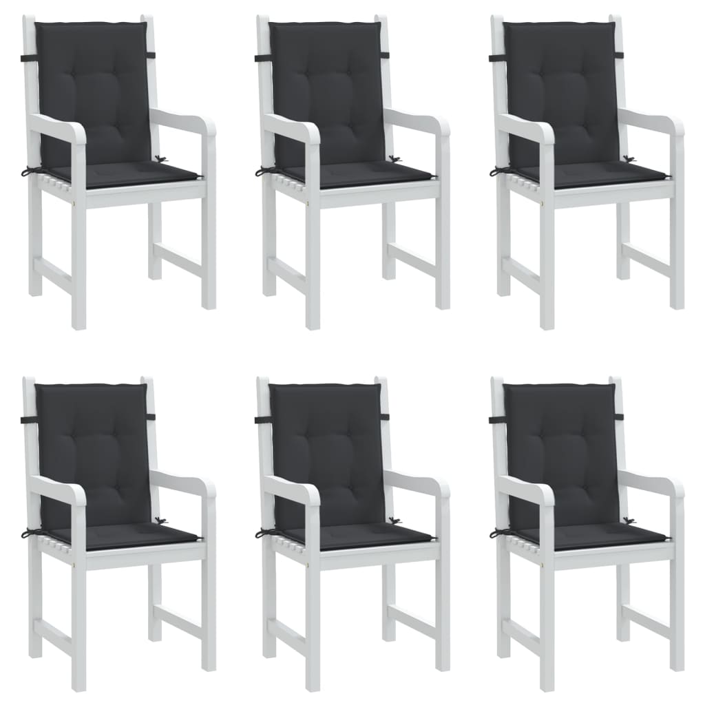 stolehynde m. lav ryg 6 stk. 100x50x3 cm oxfordstof sort