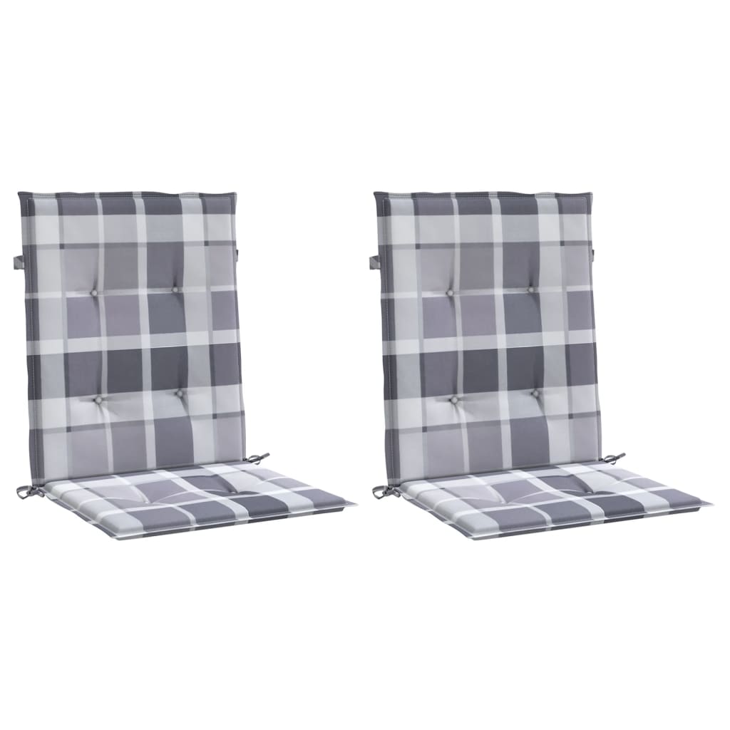 stolehynde m. lav ryg 2 stk. 100x50x3 cm oxfordstof gråternet