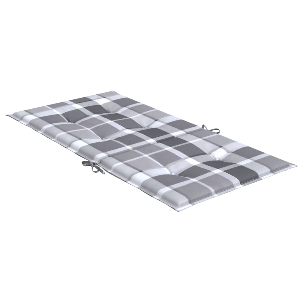 stolehynde m. lav ryg 2 stk. 100x50x3 cm oxfordstof gråternet