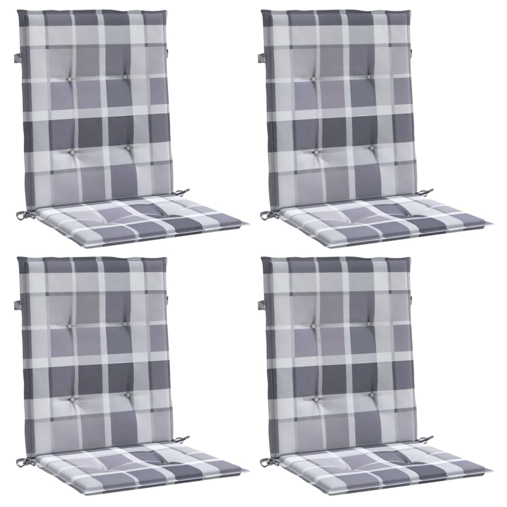 stolehynde m. lav ryg 4 stk. 100x50x3 cm oxfordstof gråternet