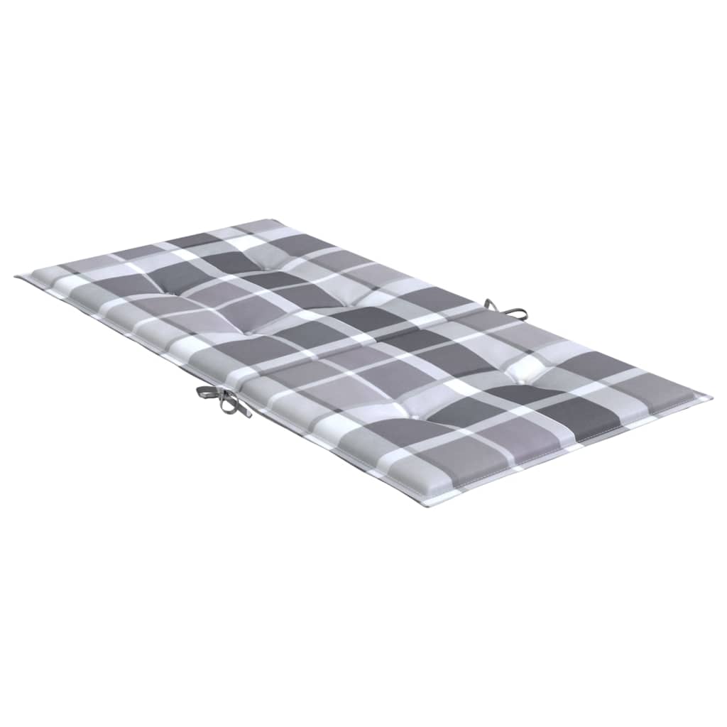 stolehynde m. lav ryg 4 stk. 100x50x3 cm oxfordstof gråternet