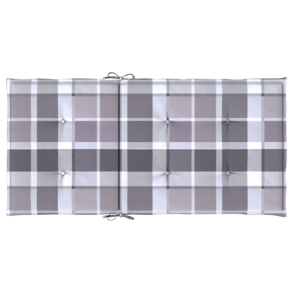 stolehynde m. lav ryg 4 stk. 100x50x3 cm oxfordstof gråternet