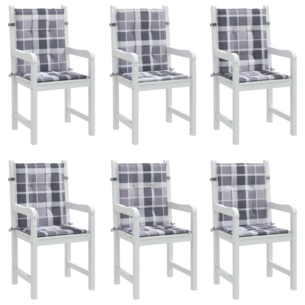 stolehynde m. lav ryg 6 stk. 100x50x3 cm oxfordstof gråternet