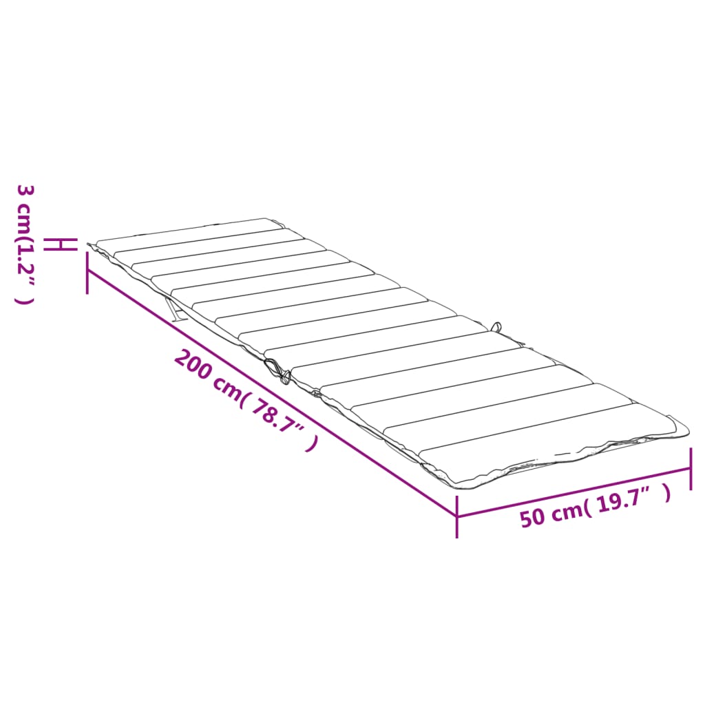 hynde til liggestol 200x50x3 cm oxfordstof sort