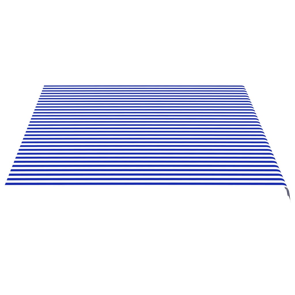 udskiftningsdug til markise 4,5x3,5 m polyester blå og hvid