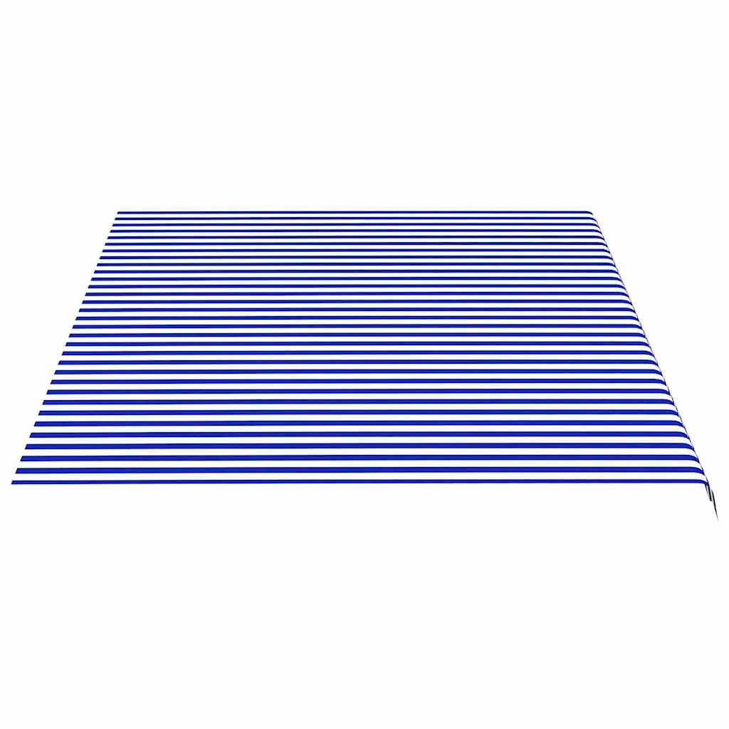 udskiftningsdug til markise 5x3,5 m polyester blå og hvid