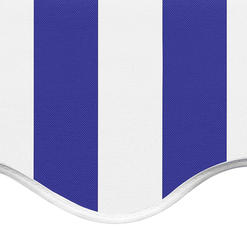 udskiftningsdug til markise 5x3,5 m polyester blå og hvid