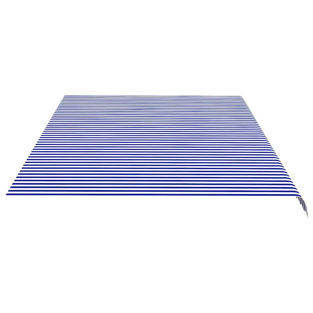 udskiftningsdug til markise 6x3,5 m polyester blå og hvid