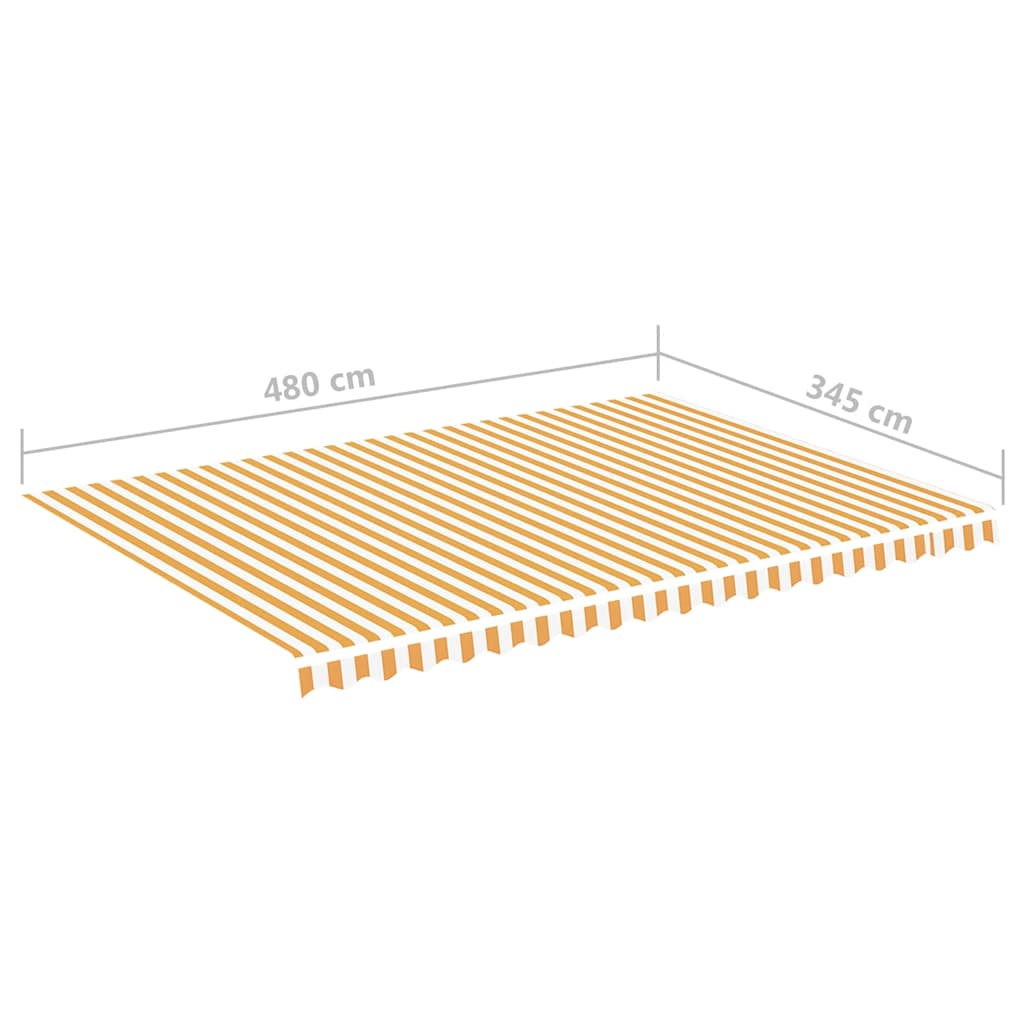udskiftningsdug til markise 5x3,5 m polyester gul og hvid