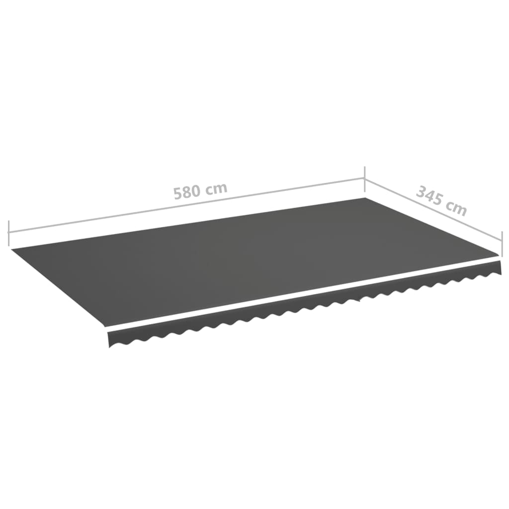 udskiftningsdug til markise 6x3,5 m polyester antracitgrå