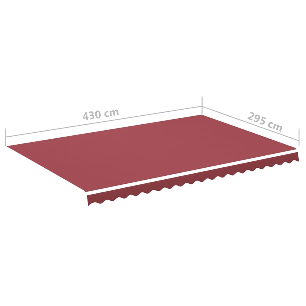 udskiftningsdug til markise 4,5x3 m polyester bordeauxfarvet