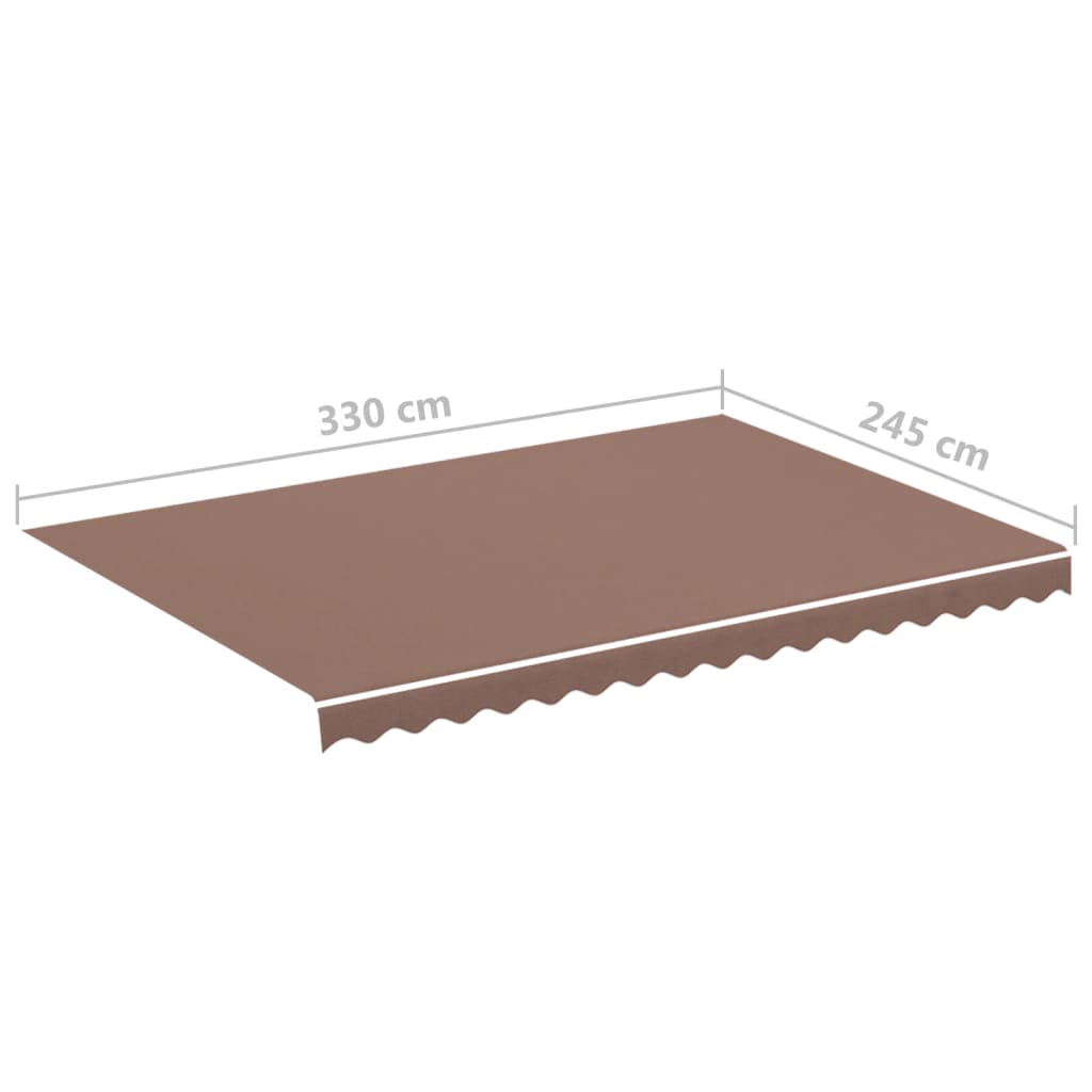 udskiftningsdug til markise 3,5x2,5 m polyester brun