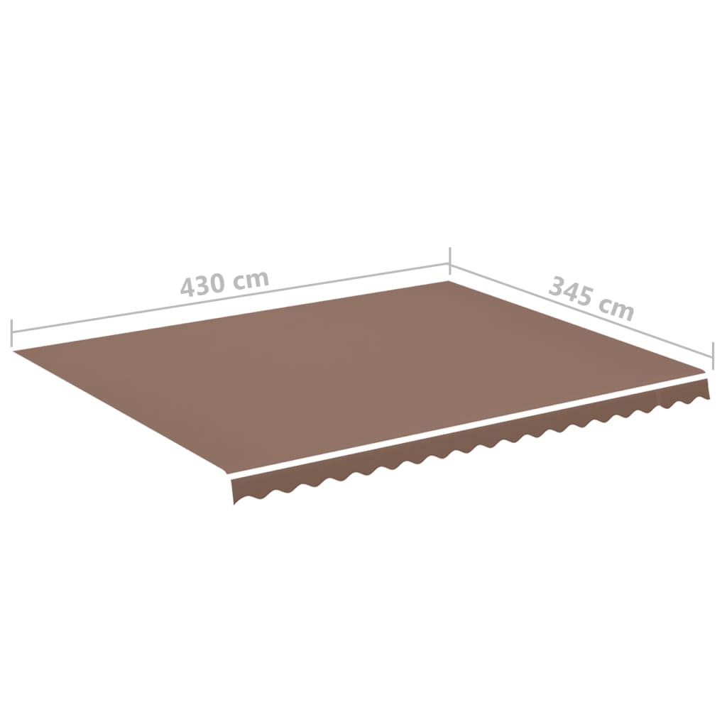 udskiftningsdug til markise 4,5x3,5 m polyester brun