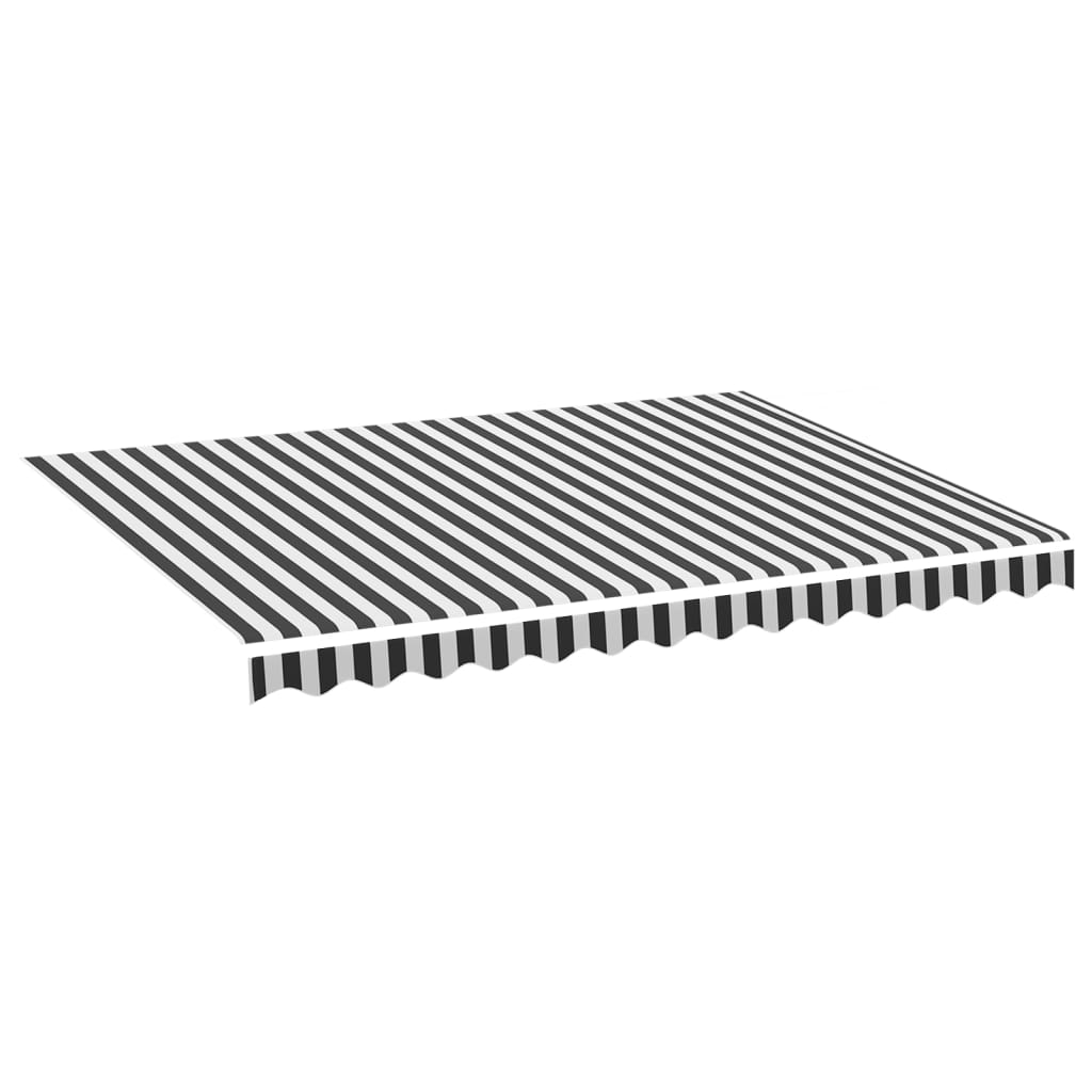 udskiftningsdug til markise 3,5x2,5 m polyester antracitgrå og hvid