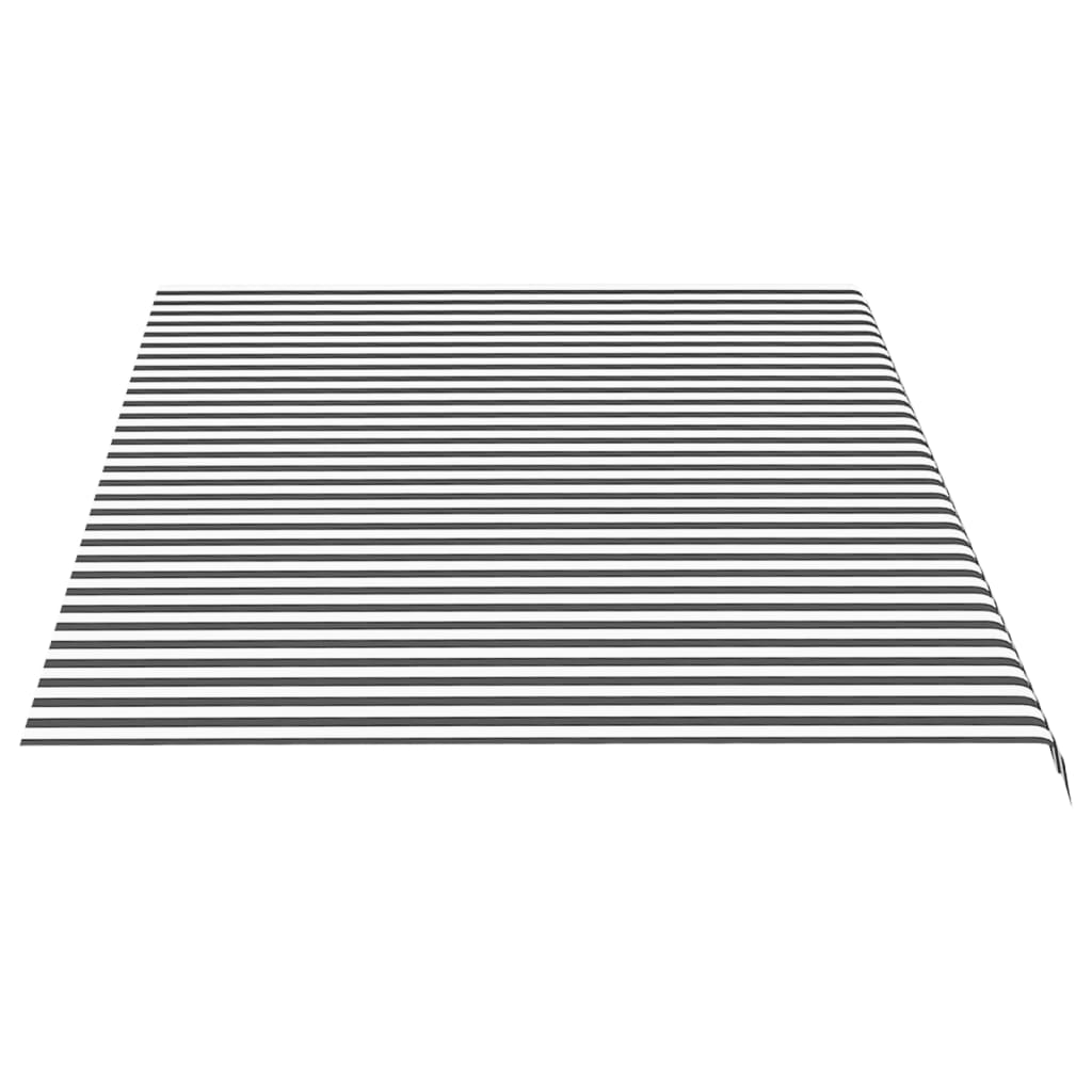 udskiftningsdug til markise 5x3 m polyester antracitgrå og hvid