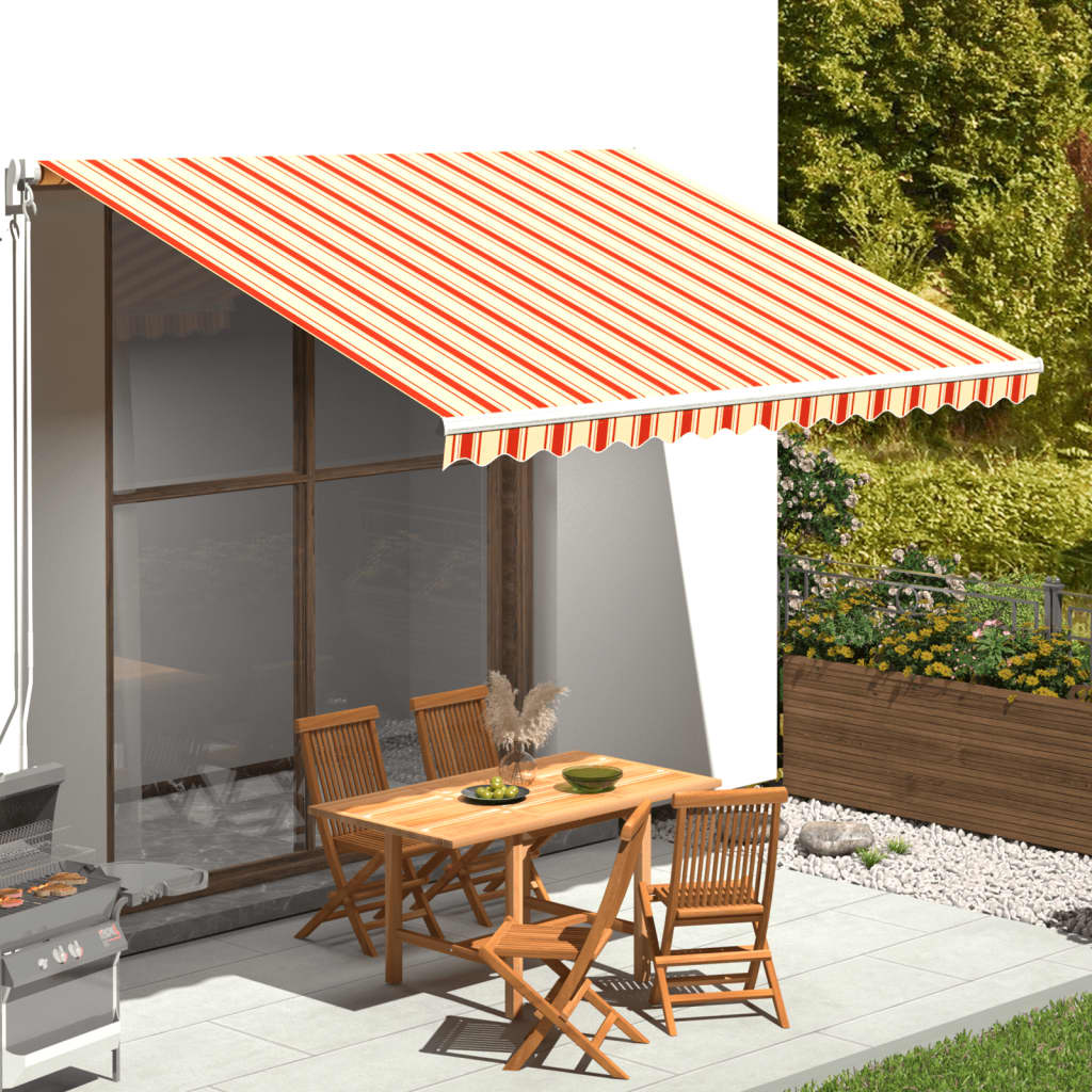 udskiftningsdug til markise 4x3 m polyester gul og orange