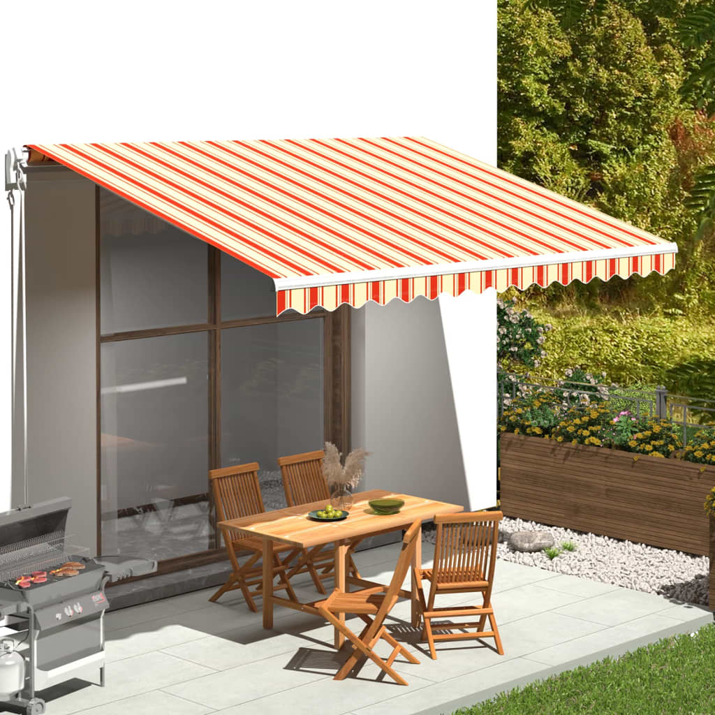 udskiftningsdug til markise 4,5x3 m polyester gul og orange