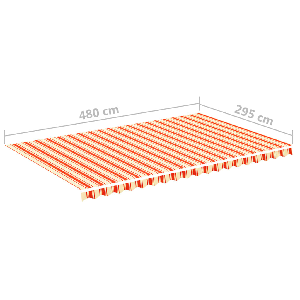 udskiftningsdug til markise 5x3 m polyester gul og orange