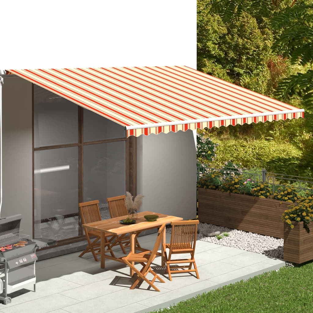 udskiftningsdug til markise 5x3,5 m polyester gul og orange
