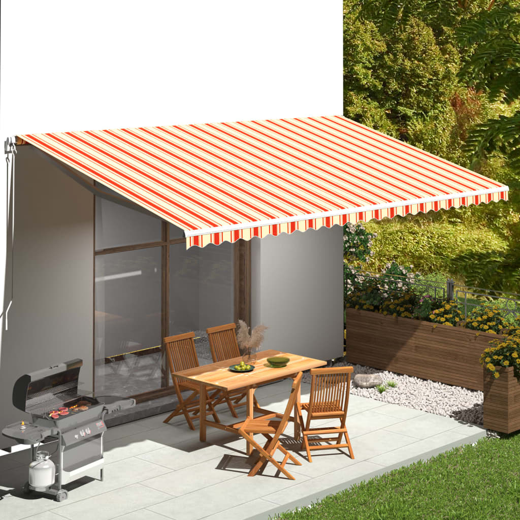 udskiftningsdug til markise 6x3,5 m polyester gul og orange