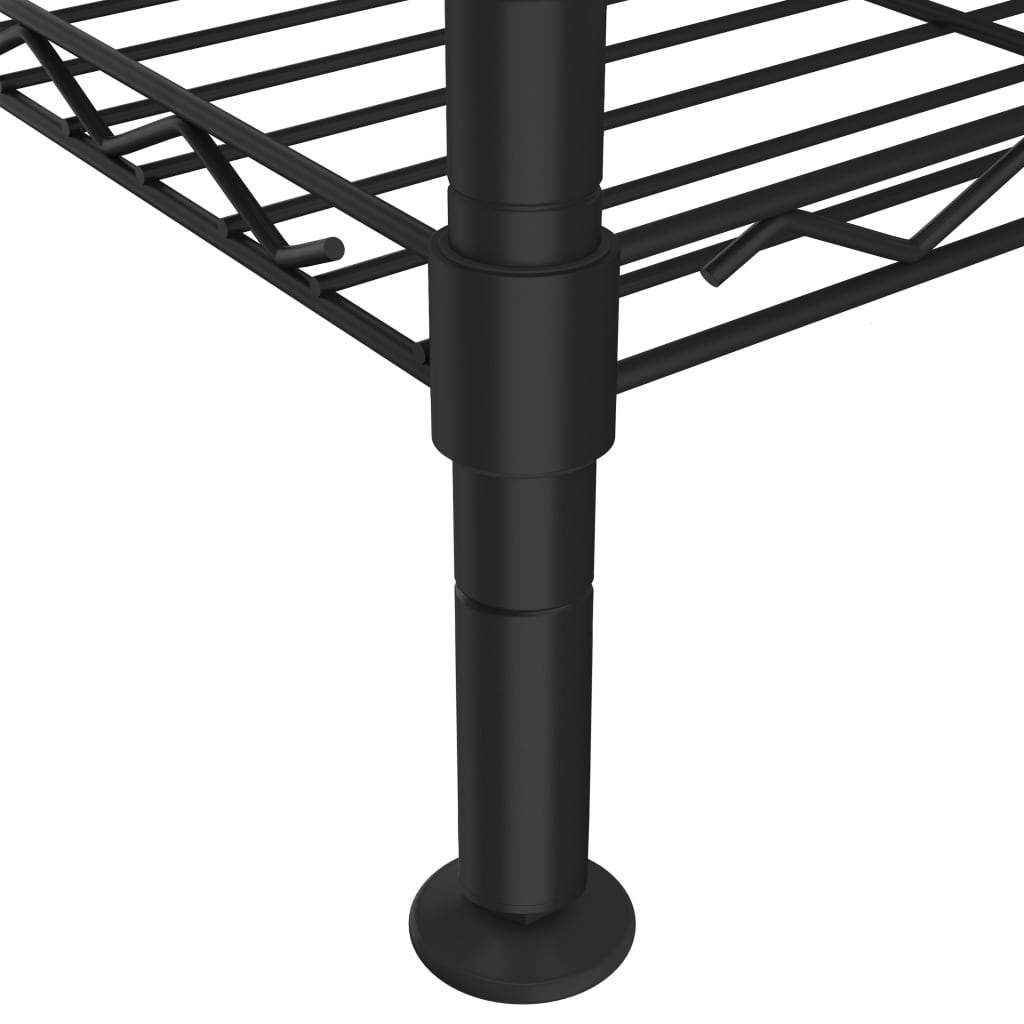 opbevaringsstativ med 4 hylder 90x35x137 cm 200 kg sort