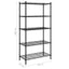 opbevaringsstativ med 5 hylder 90x35x180 cm 250 kg sort