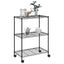 opbevaringsstativ med 3 hylder og hjul 60x35x81 cm 150 kg sort