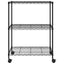 opbevaringsstativ med 3 hylder og hjul 60x35x81 cm 150 kg sort