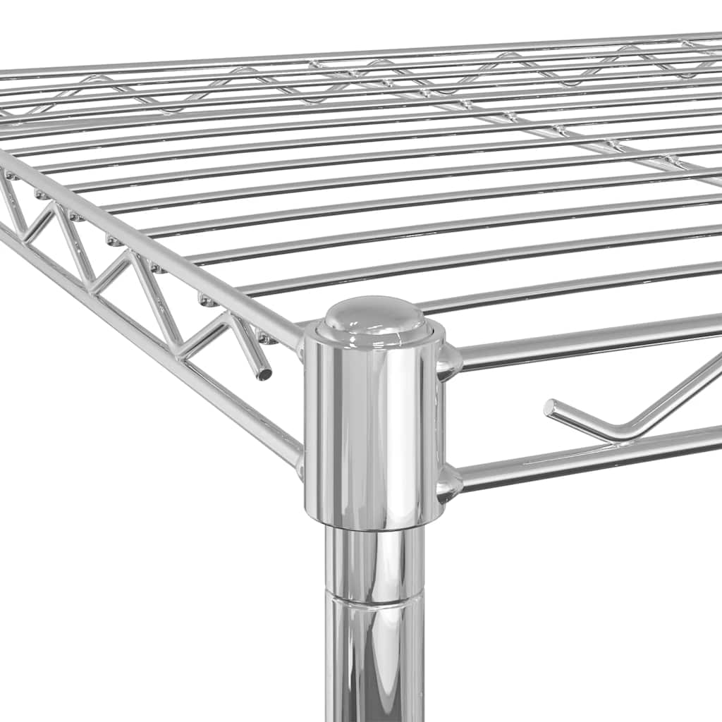 opbevaringsreol med 5 hylder og hjul 75x35x155 cm 250 kg krom