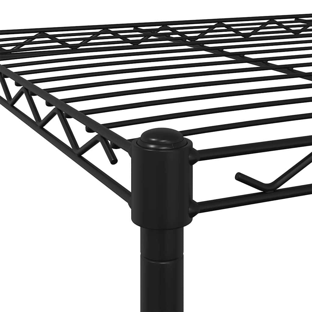 opbevaringsreol med 5 hylder og hjul 75x35x155 cm 250 kg sort