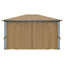 pavillon med gardin 400x300 cm aluminium gråbrun