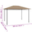 pavillon 384x281x270 cm 180 g/m² gråbrun