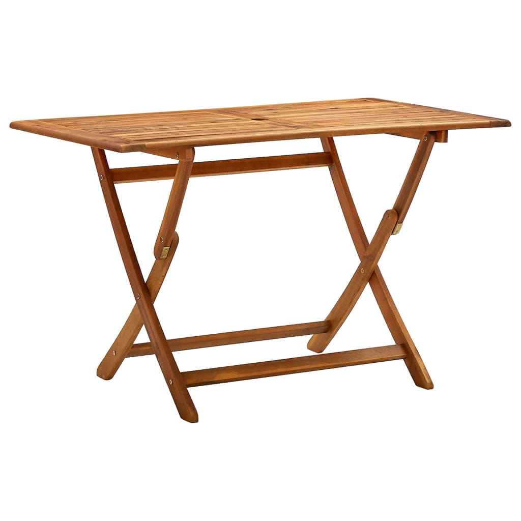 foldbart havebord 120x70x75 cm massivt akacietræ billede