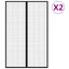 insektnet til dør 2 stk. med magneter 220x130 cm sort