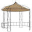 pavillon 300x290 cm rund gråbrun