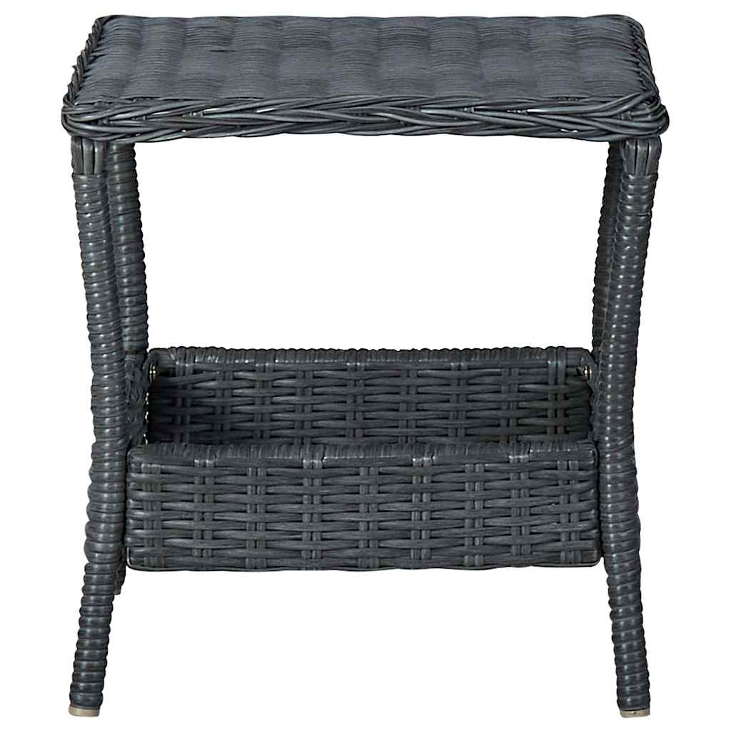 havebord 45x45x46,5 cm polyrattan mørkegrå